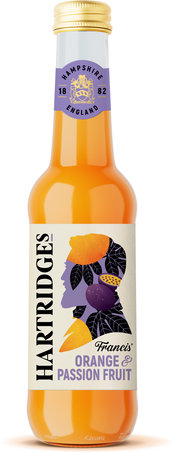 Hartridges Orange & Passionfruit Juice (275ml) Glass Bottles