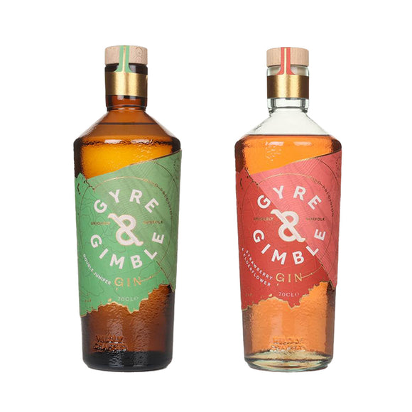 Gyre & Gimble Gin Gift Set | 2 x 70cl Bottles | Double Juniper Gin & Strawberry and Elderflower Gin