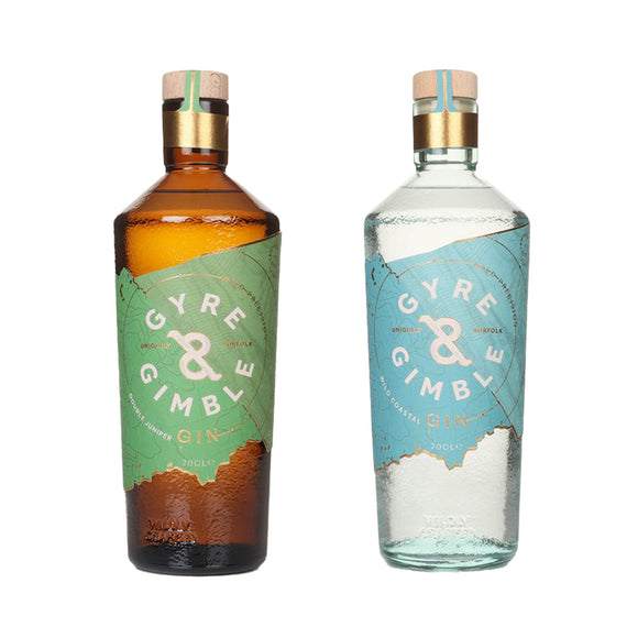Gyre & Gimble Gin Gift Set | 2 x 70cl Bottles | Double Juniper and Wild Coastal