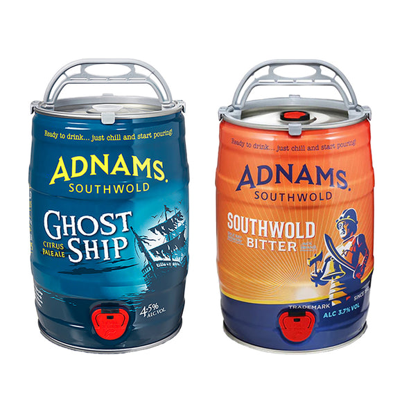 Adnams Mini Keg Pair | Ghost Ship 4.5% Citrus Pale Ale & Southwold Bitter 3.7% | 2 x 5L Mini Kegs