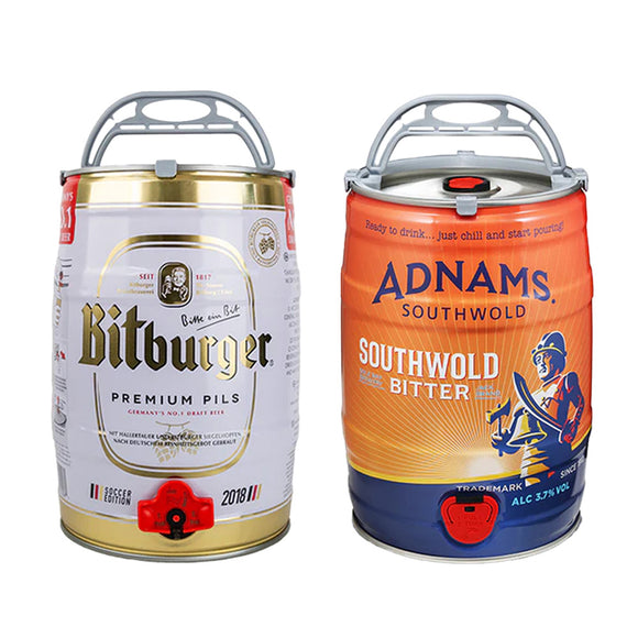 Mini Keg Pair | Bitburger Premium German Pils 4.8% & Adnams Southwold Bitter 3.7% | 2 x 5L Mini Kegs