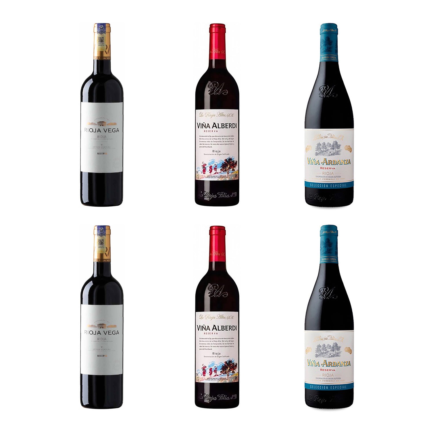 Rioja Reserva Wine Selection Twelve Green Bottles Wine