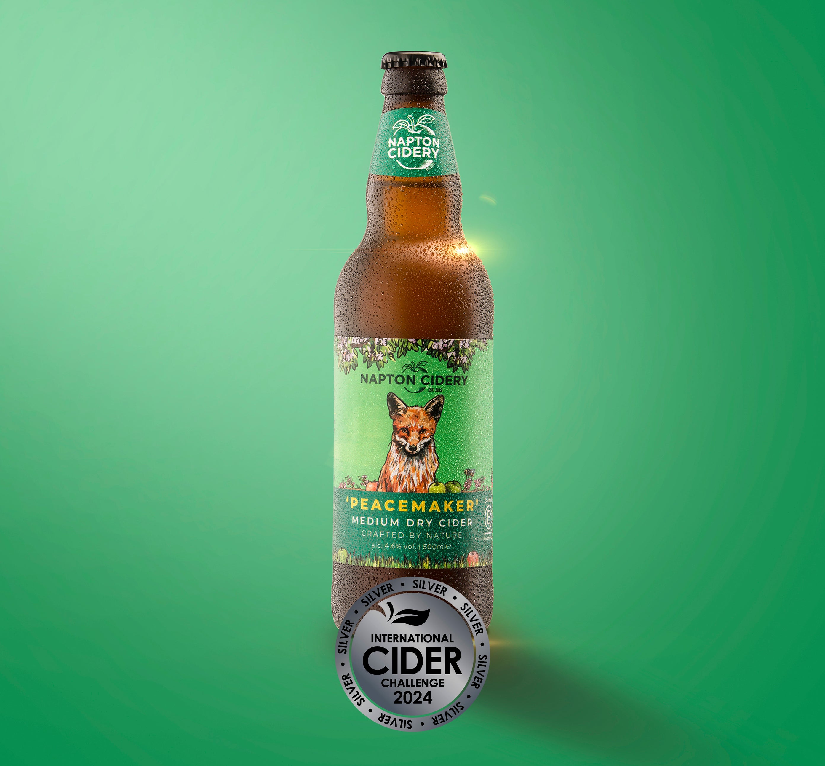 Napton Cidery – Peacemaker Medium Dry Cider | 4.6% ABV Slightly Sparkling Cider 500ml Glass Bottle