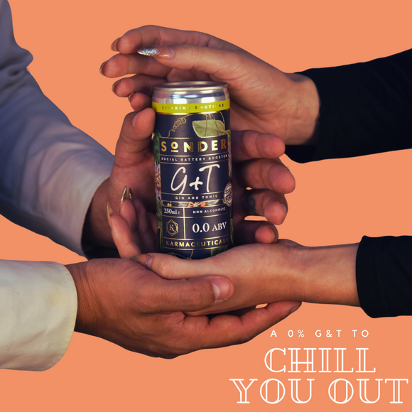 Karmaceuticals – Sonder G&T and Smolder Alcohol-Free Cocktail Cans Bundle - 12 of each - 0% ABV