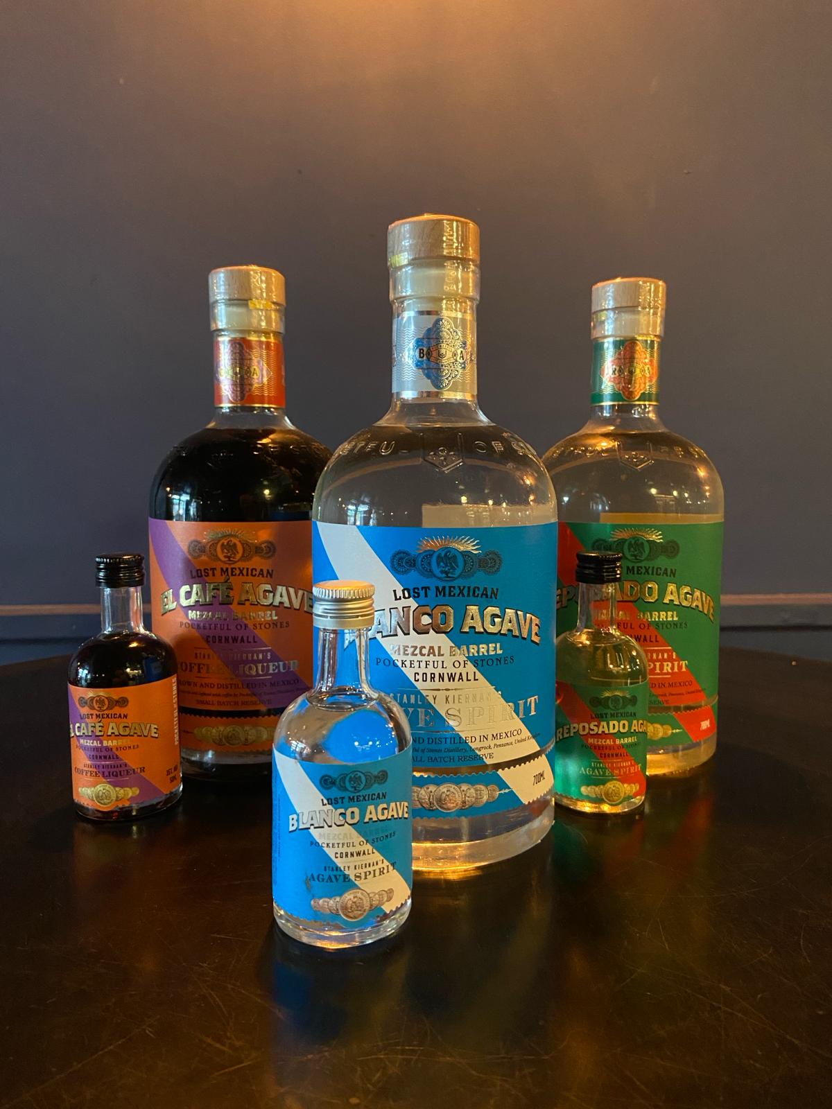 Pocketful of Stones – Lost Mexican Mezcal Barrel 5cl Gift Pack 35/50% ABV – Café, Blanco & Reposado