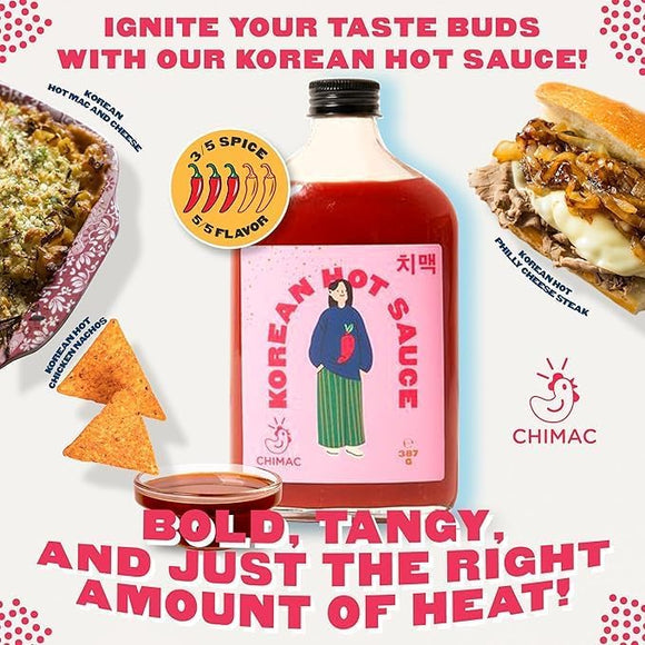 Chimac Korean Sauce Gift Set 3 x 350ml - BBQ, Hot Sauce & Sriracha Caramel
