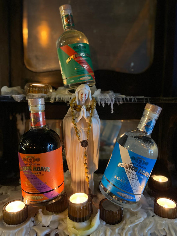 Pocketful of Stones – Lost Mexican Mezcal Barrel 5cl Gift Pack 35/50% ABV – Café, Blanco & Reposado