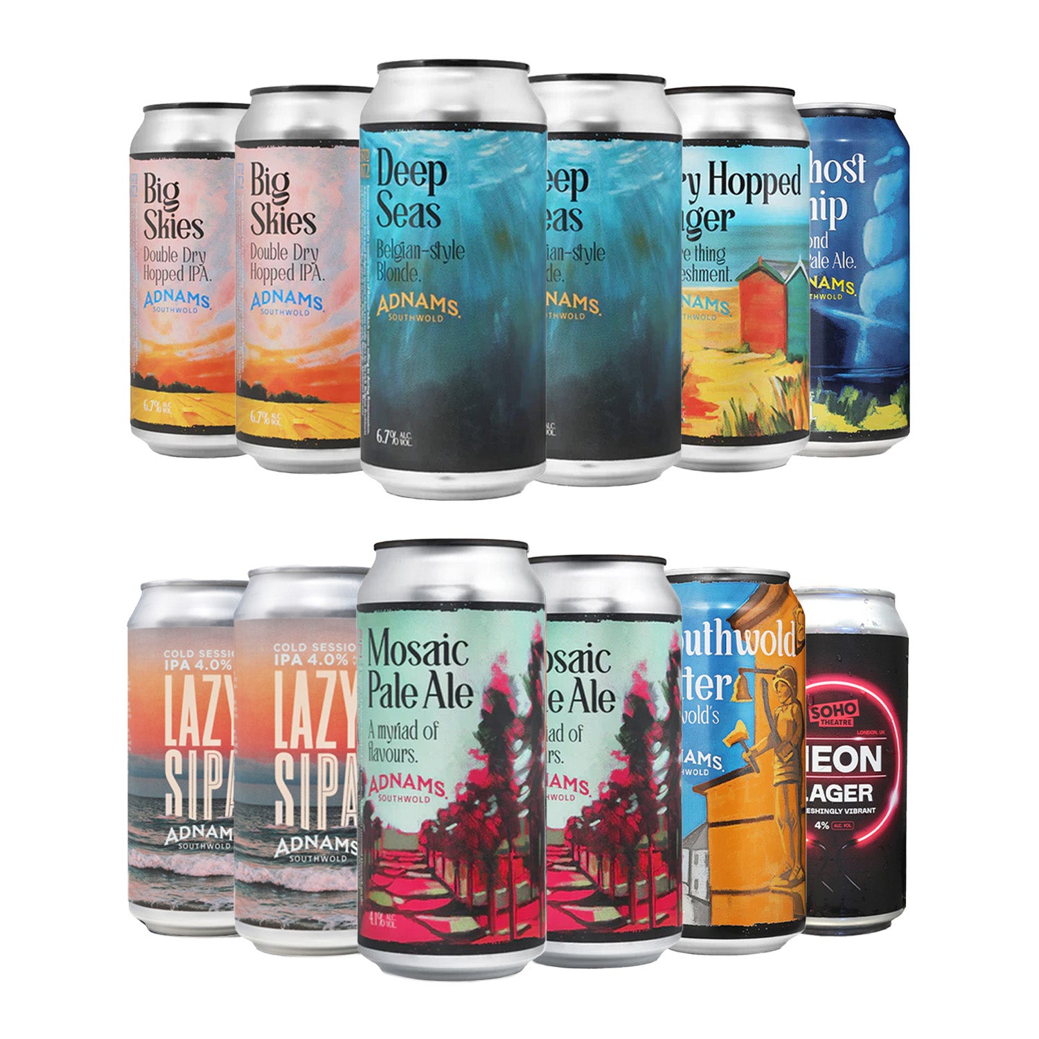Adnams 440ml Canned Beer Taster Selection – 12 Cans
