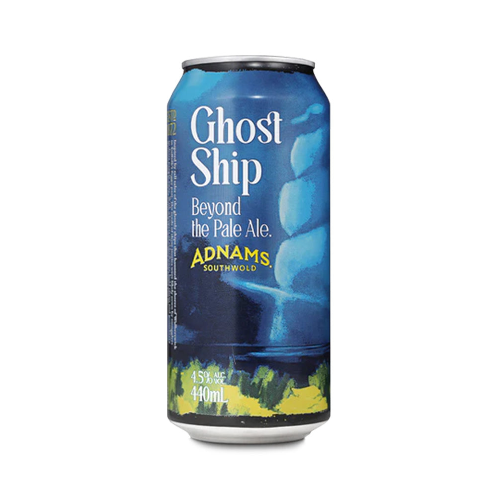 Adnams Ghost Ship Citrus Pale Ale 4.5% 440ml Cans - with free Ghost Ship Pint Glass