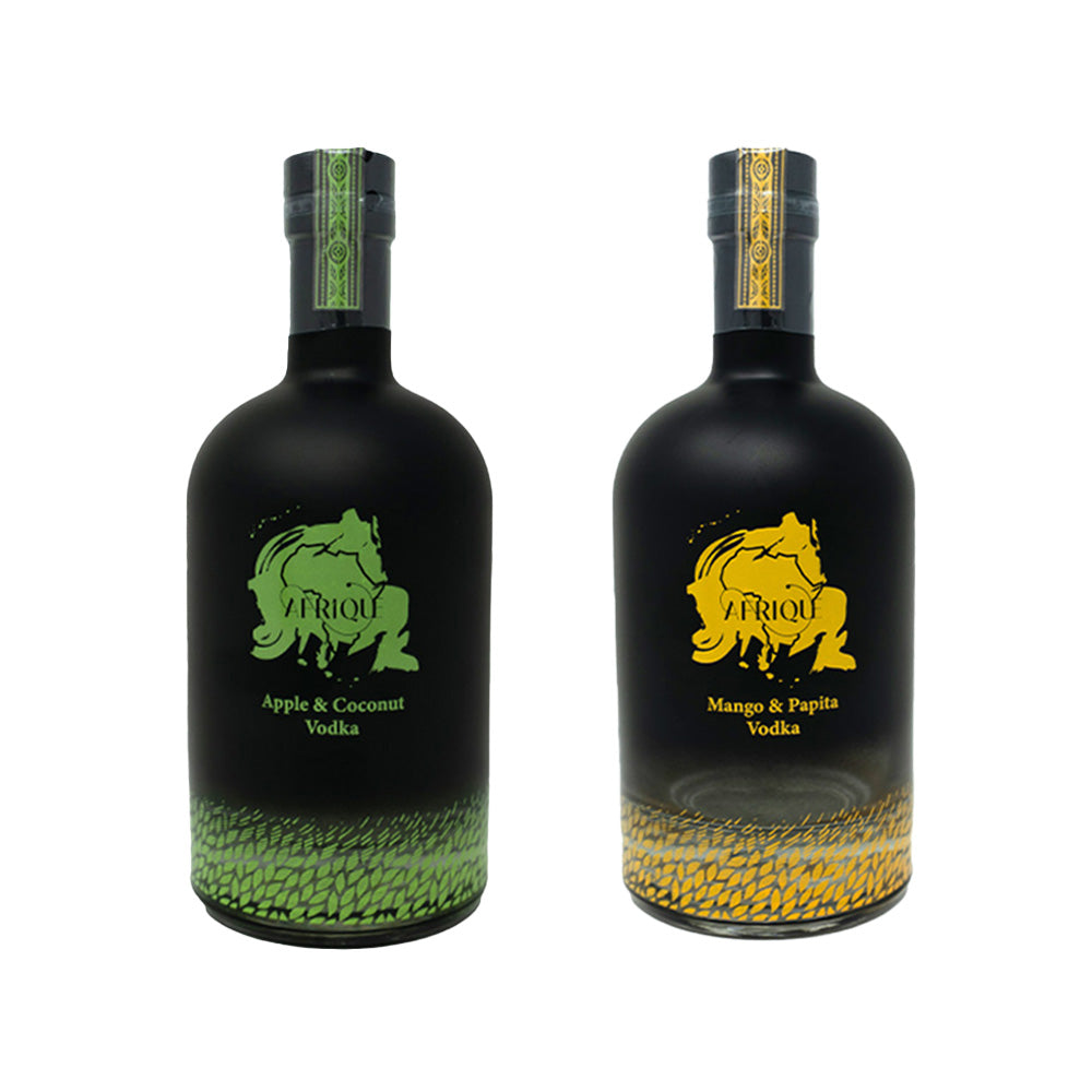 Afrique Vodka | Apple & Coconut + Mango & Papita | 35% ABV | 70cl Each | Premium Flavoured Vodka
