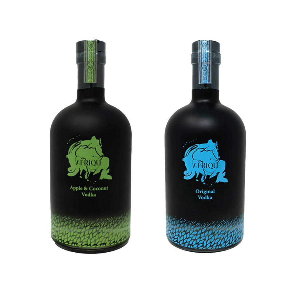 Afrique Vodka | Apple & Coconut + Original | 35% & 40% ABV | 70cl Each | Premium Flavoured Vodka & Classic Vodka
