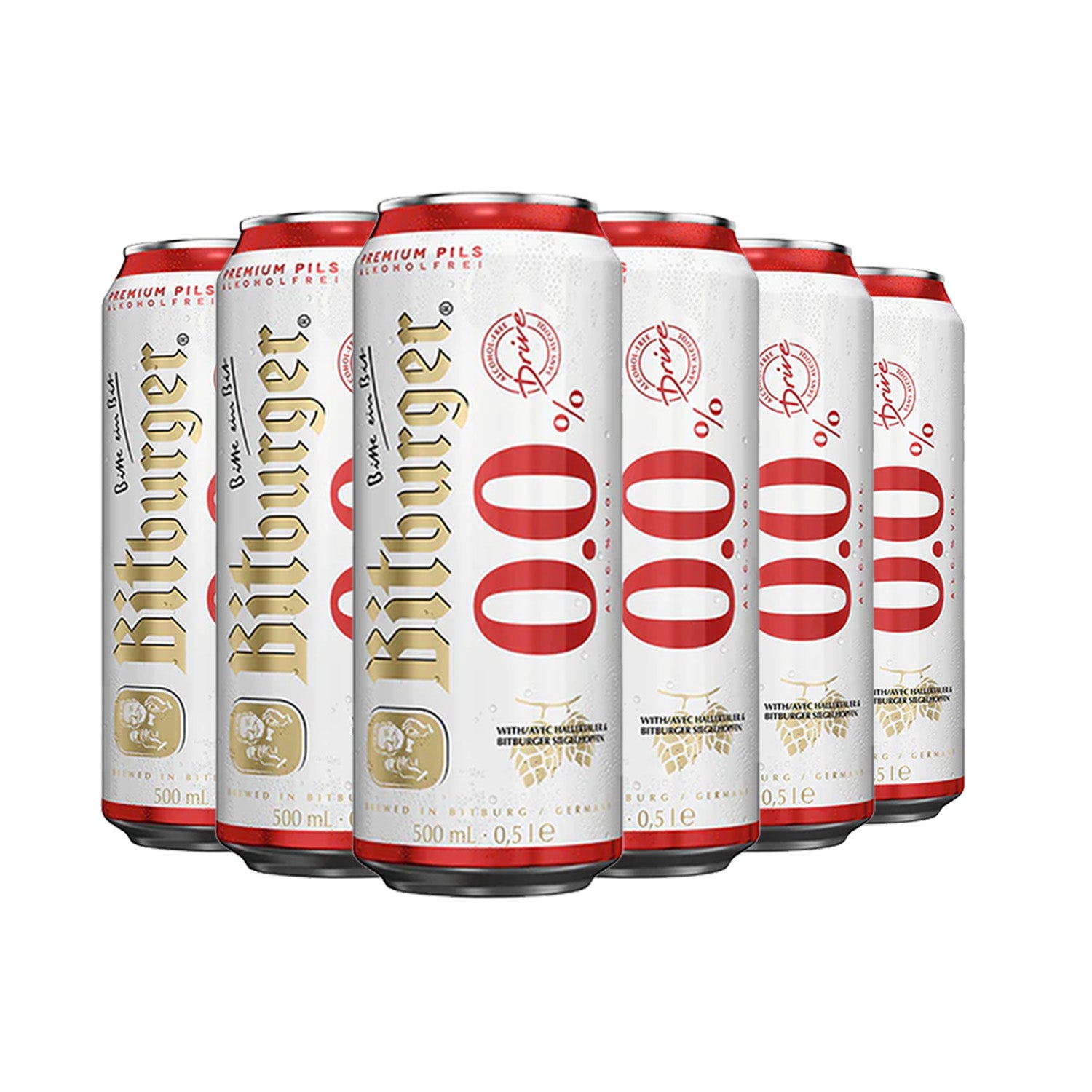 Bitburger Premium Pils Drive Alkoholfrei 0.0% - 500ml Cans