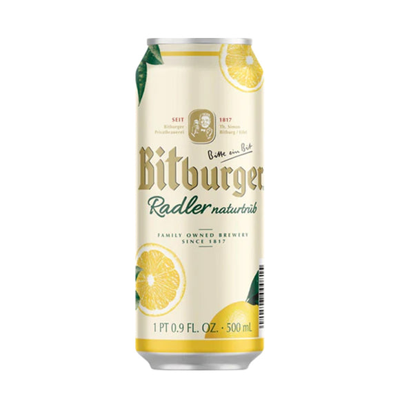 Bitburger Naturally Cloudy Radler 1.9% ABV 500ml Cans