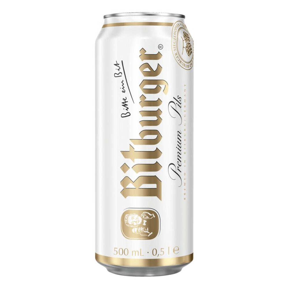 Bitburger Premium German Pils 4.8% - 500ml Cans | Twelve Green Bottles Wine
