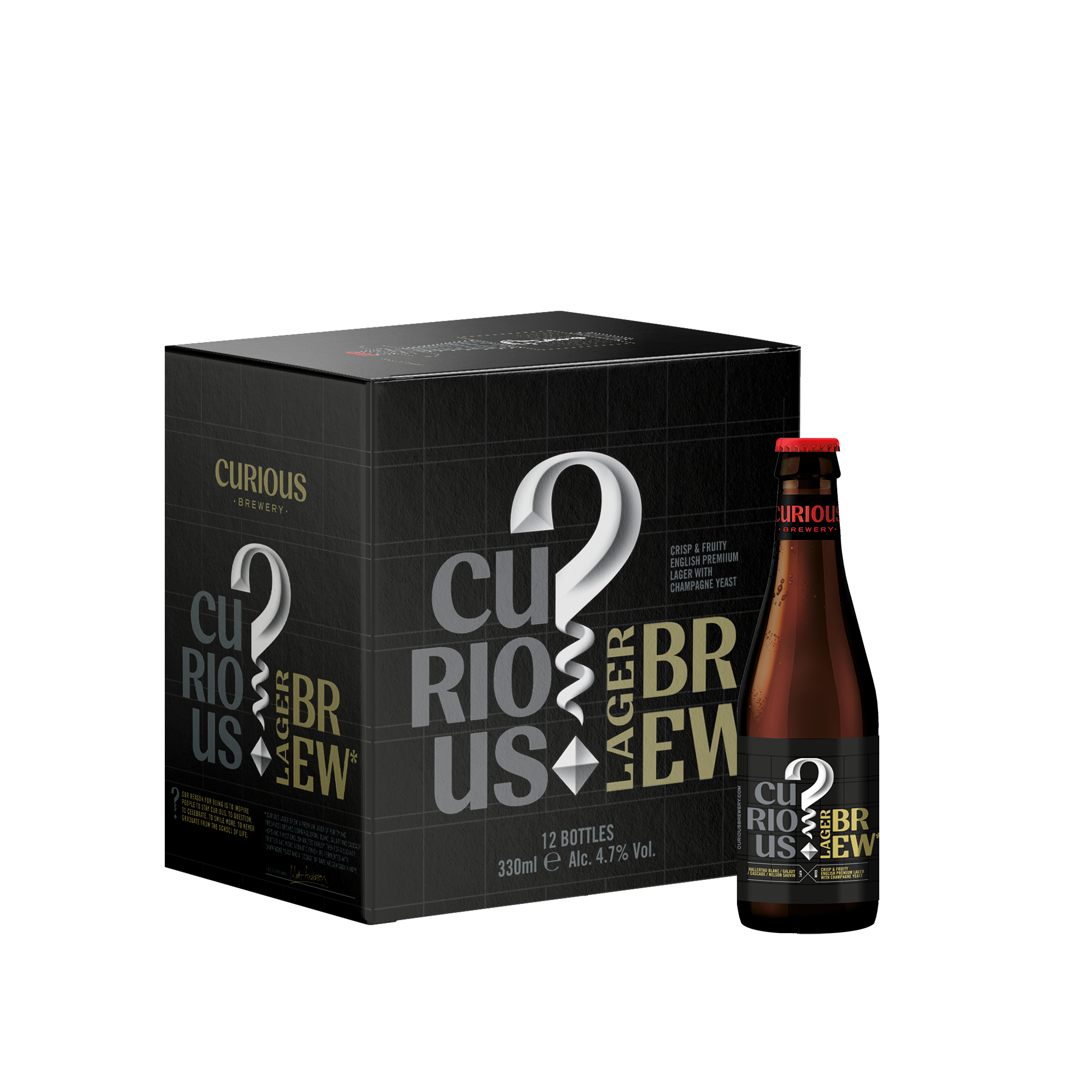 Curious Brewery - Curious Brew Lager 4.7% ABV 330ml Glass Bottle