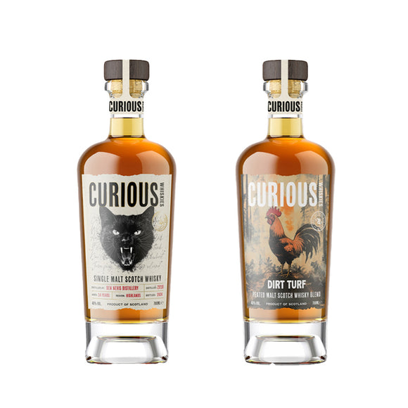 Curious Whiskies | Ben Nevis & Dirt Turf | Single Malt & Peated Blended Malt Whisky Bundle | 46% ABV | 2 x 70cl