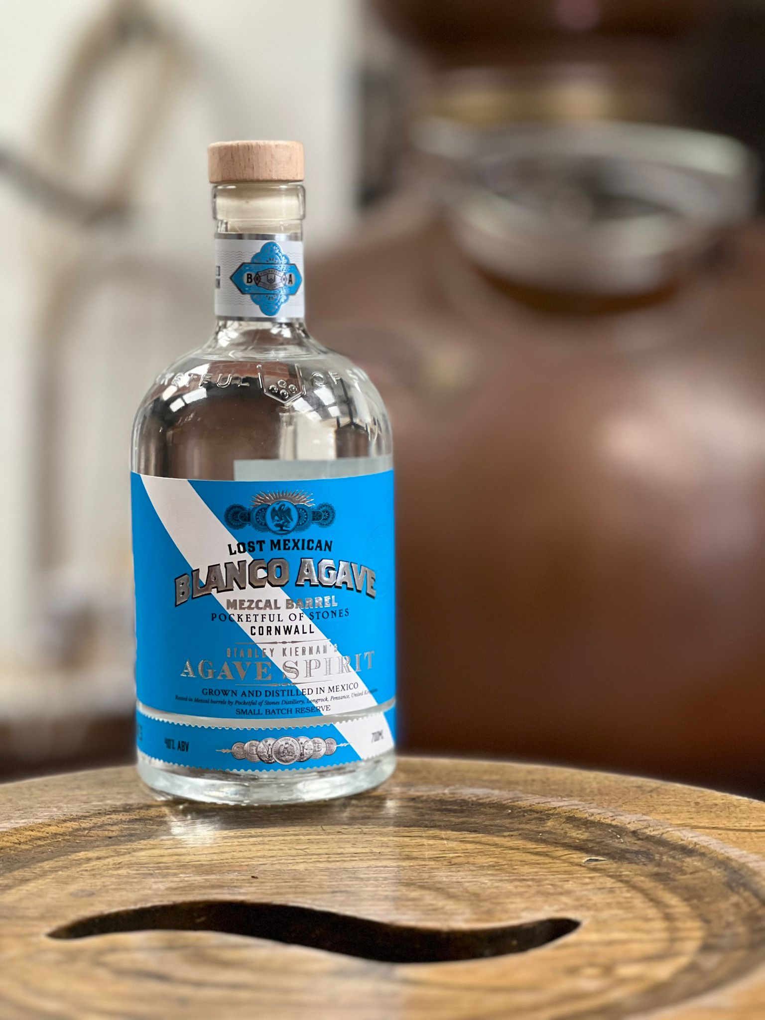 Pocketful of Stones – Lost Mexican Mezcal Barrel 40% ABV Blanco Cornish Agave 70cl