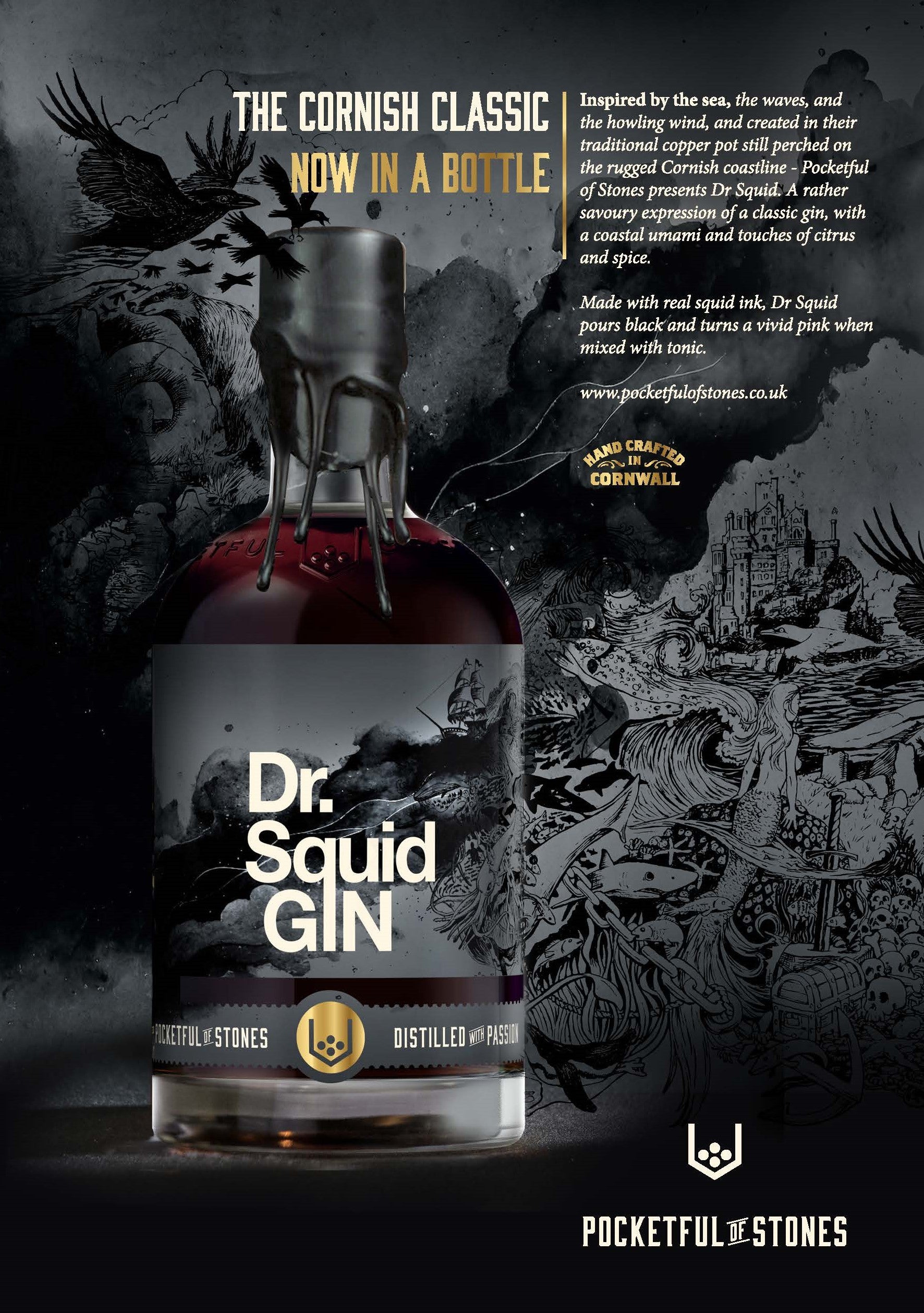 Pocketful of Stones - Dr Squid Gin Nautical Nocturne 40% ABV 70cl