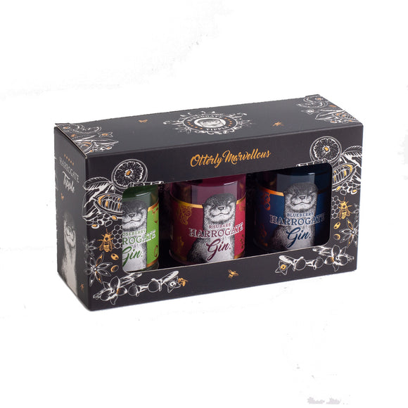 Harrogate Tipple – Handcrafted Flavoured Gin Gift Set 3x5cl Bottles