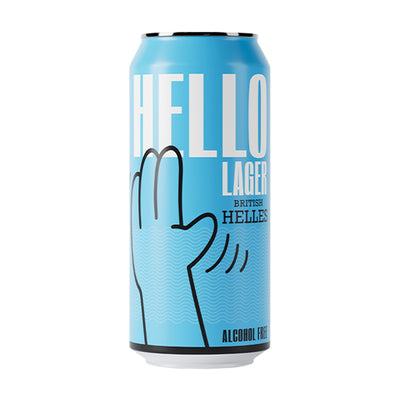 HELLO LAGER | British Helles-Style Lager | Alcohol Free 0.5% ABV | Feel-Good Vibe Blend | Vegan & Gluten Free