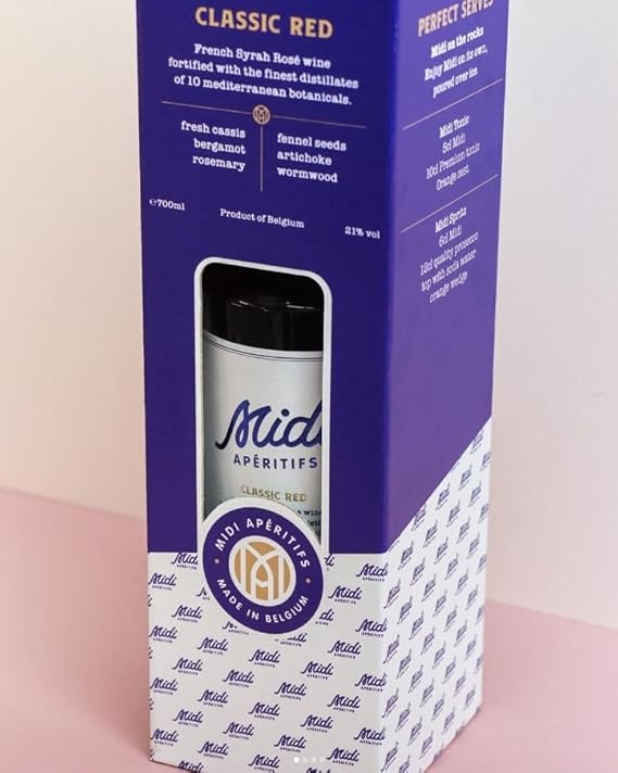 Midi Aperitifs Classic Red Gift pack | 70cl Bottle with 2 Glasses | ABV 21% | Juicy Mediterranean Aperitif