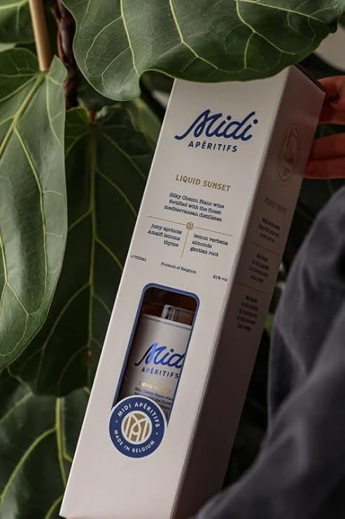 Midi Aperitifs Liquid Sunset Gift pack | 70cl Bottle with 2 Glasses | ABV 21% | Juicy Mediterranean Aperitif
