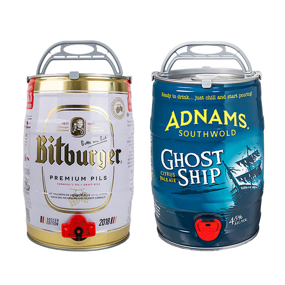 Mini Keg Pair | Bitburger Premium German Pils 4.8% & Adnams Ghost Ship 4.5% | 2 x 5L Mini Kegs
