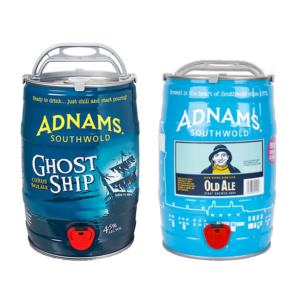 Adnams Mini Keg Pair | Ghost Ship 4.5% Citrus Pale Ale & Old Ale 4.1% Mild | 2 x 5L Mini Kegs