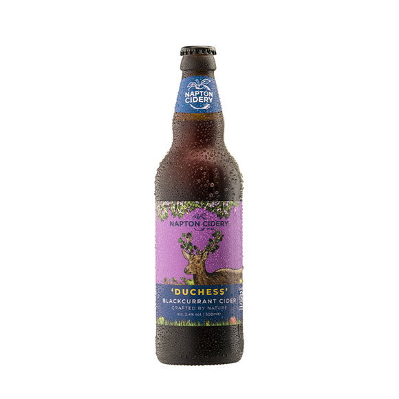 Napton Cidery – Duchess Blackcurrant Cider | 3.4% ABV Slightly Sparkling Cider 500ml Glass Bottle