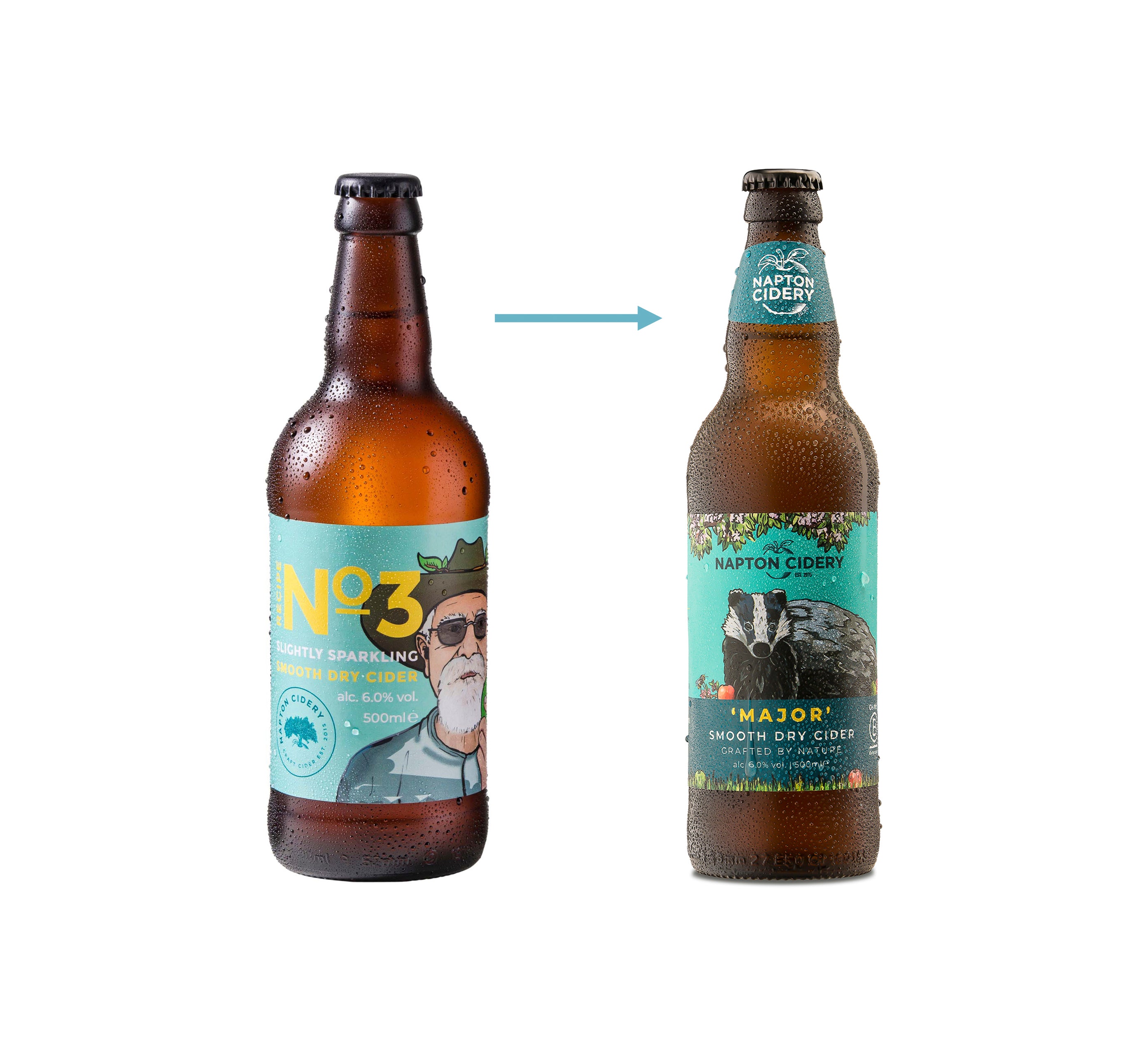 Napton Cidery – Major Smooth Dry Cider | 6.0% ABV Slightly Sparkling Cider 500ml Glass Bottle