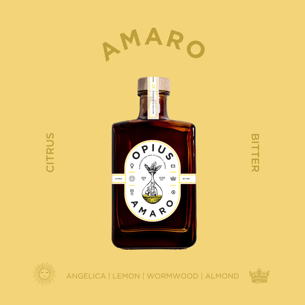 Opius Alcohol-Free Liqueur Pair | Amaro & Negredo | Premium Non-Alcoholic Spirits | 2 x 50cl Bottles | Ideal for Mocktails & Gifting