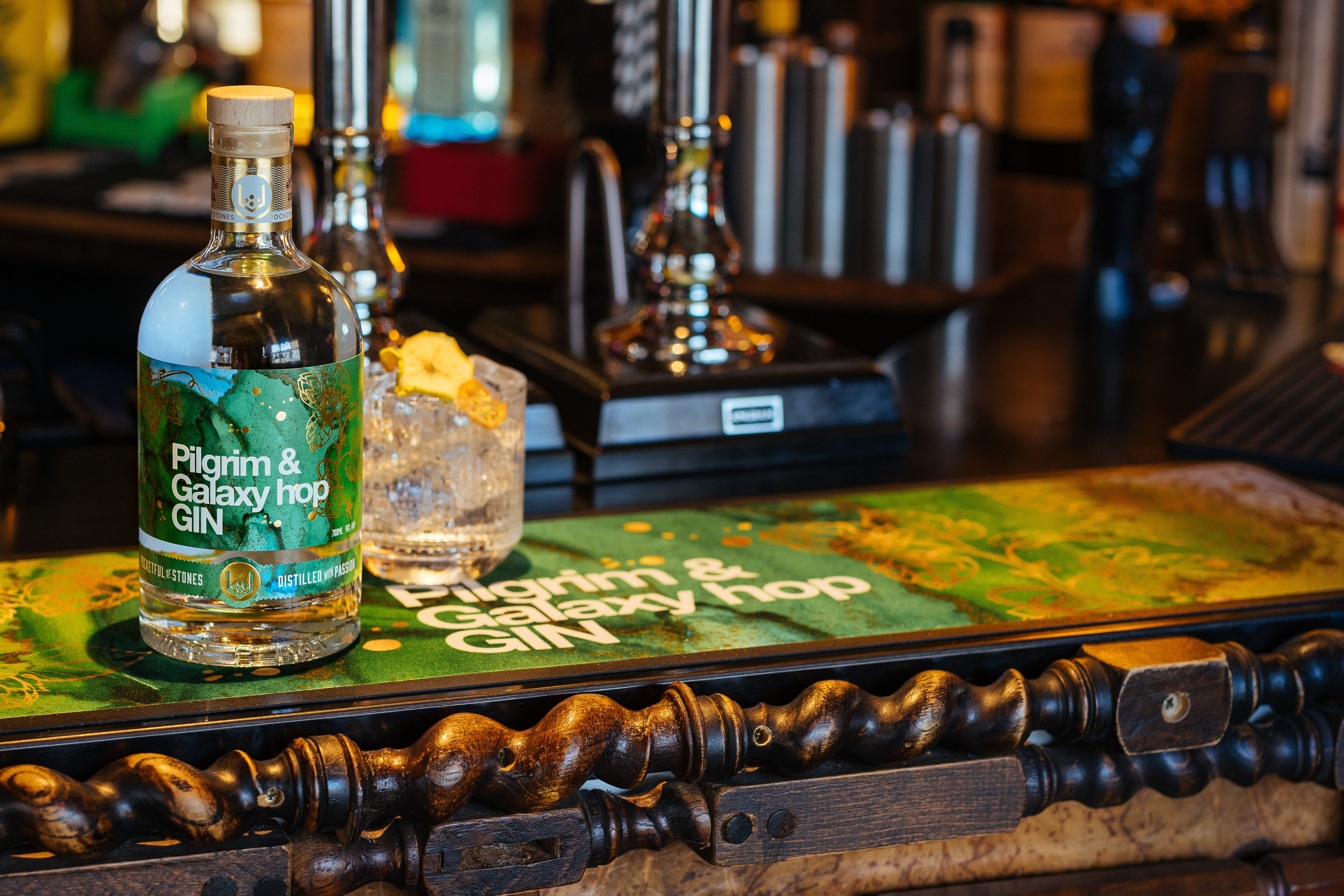 Pocketful of Stones – Pilgrim & Galaxy Hop Gin 40% ABV Cornish Gin 70cl
