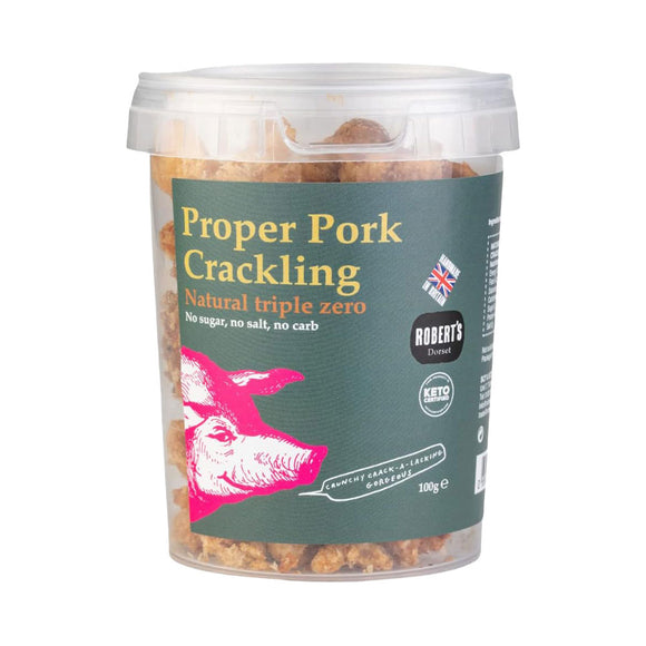 Proper Pork Natural - UNSALTED Crackling 100g