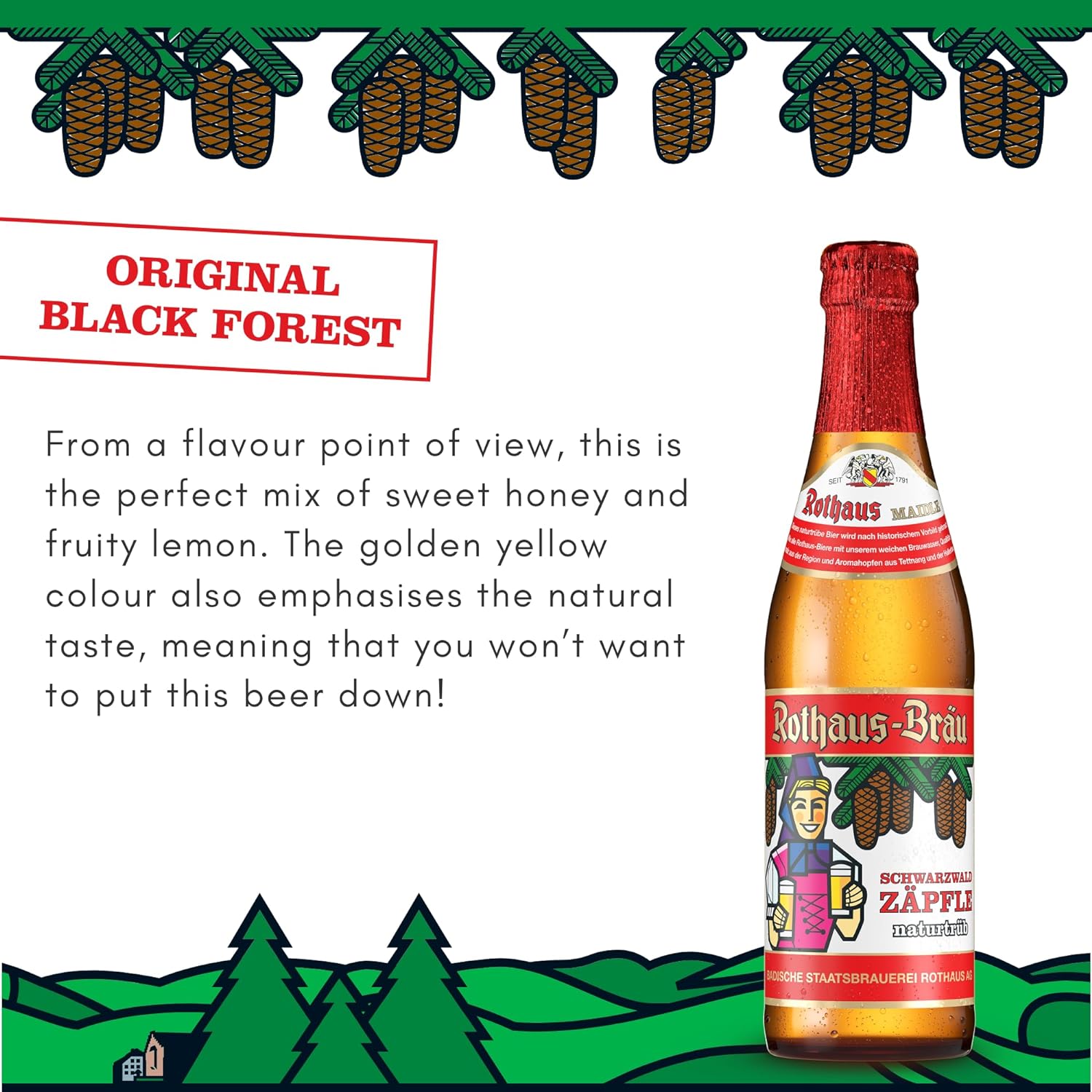 Rothaus Black Forest Maidle (Schwarzwald Maidle Naturtrüb) 5.1% - 330ml Glass Bottles