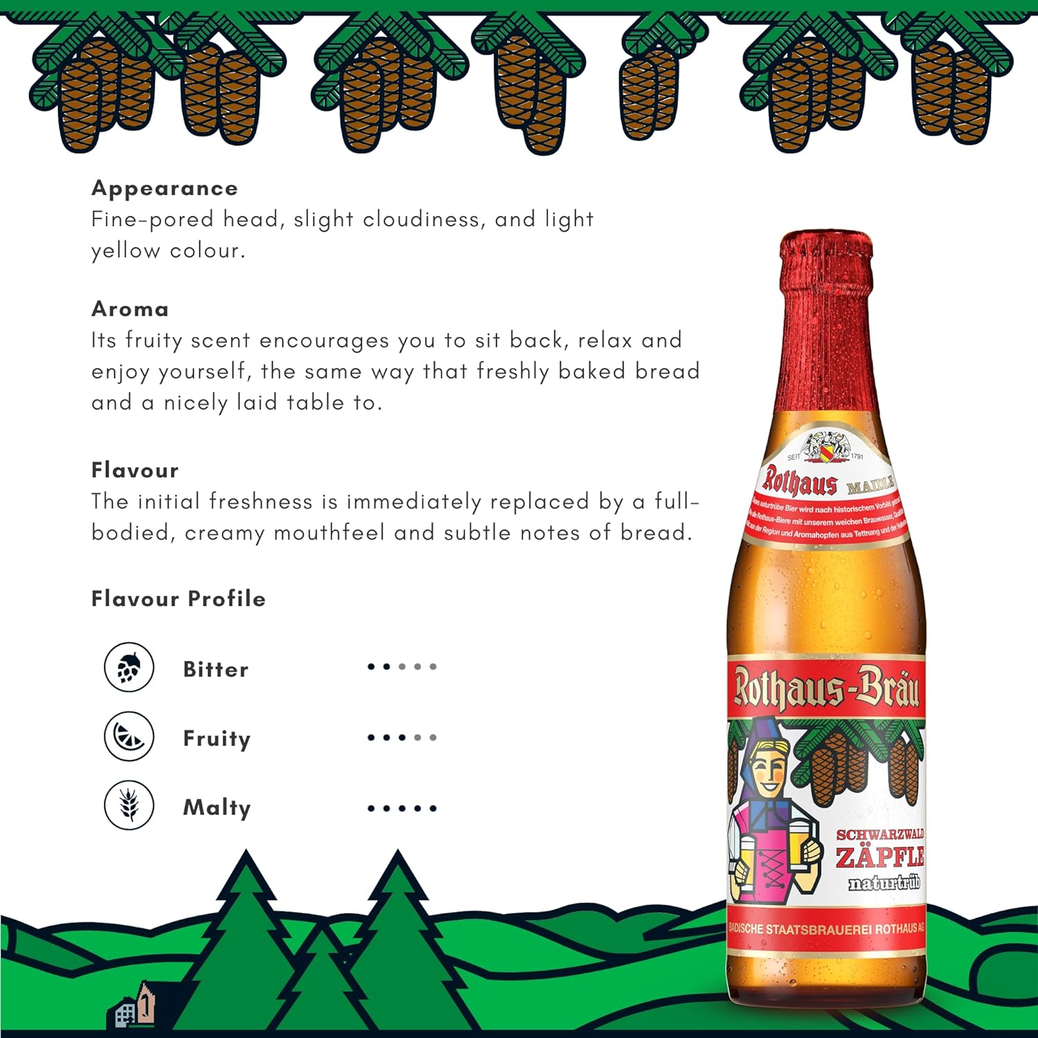 Rothaus Black Forest Maidle (Schwarzwald Maidle Naturtrüb) 5.1% - 330ml Glass Bottles