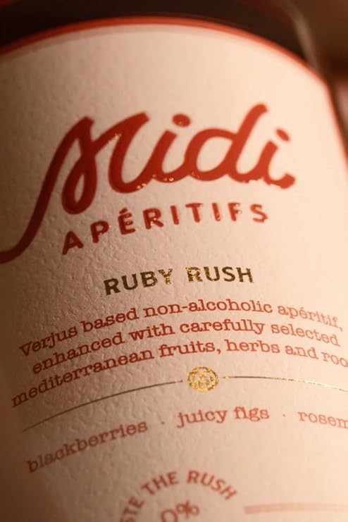 Midi Aperitifs Ruby Rush 70cl Bottle | ABV 0% | Verjus-based Non-Alcoholic Aperitif