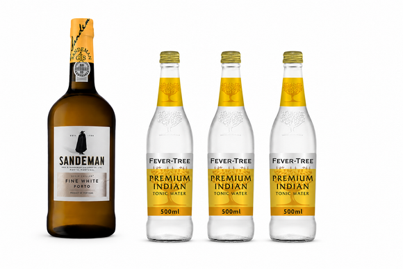 Sandeman Fine White Port & Tonic Bundle | White Porto with 3 Premium Indian Tonic Waters