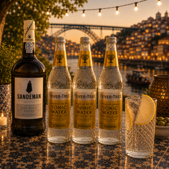 Sandeman Fine White Port & Tonic Bundle | White Porto with 3 Premium Indian Tonic Waters