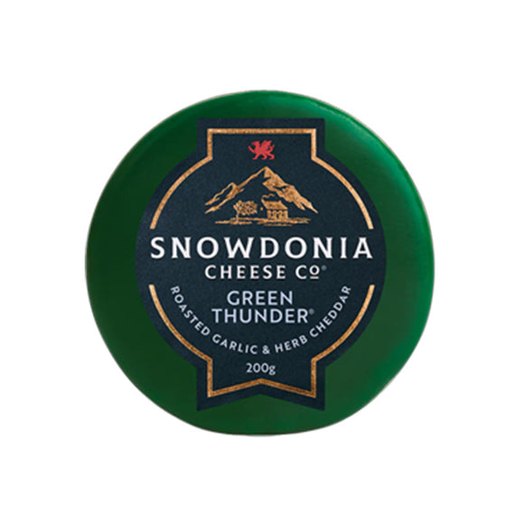 Snowdonia Green Thunder – Mature Cheddar with Roasted Garlic and Herbs 200g