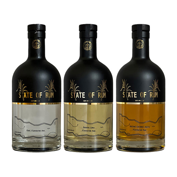 State of Rum | Banana Cake + Chai + Salted Caramel Apple | 70cl Each | 47% ABV