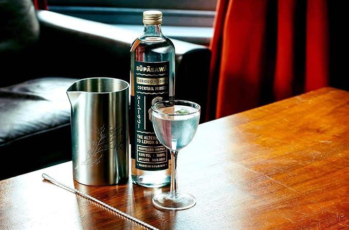 Supasawa 70cl Cocktail Mixer | Seriously Sour Solution to Lemon & Lime | Zero Alcohol | Colourless Mixer | Long-Lasting | Belgian Quality