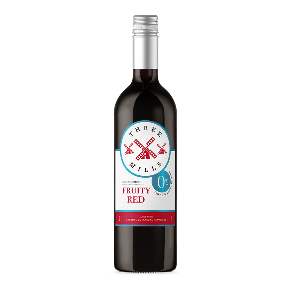 Three Mills 0% ABV British Made Fruity Red Wine 75cl