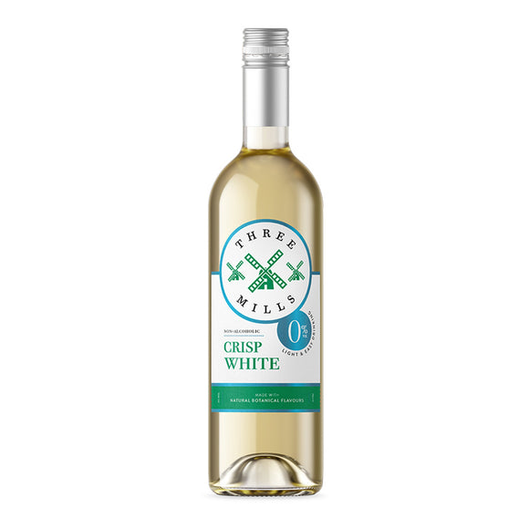 Three Mills 0% ABV British Made Crisp White Wine 75cl