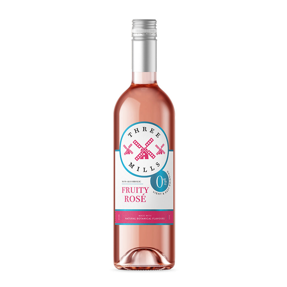 Three Mills 0% ABV British Made Fruity Rose Wine 75cl