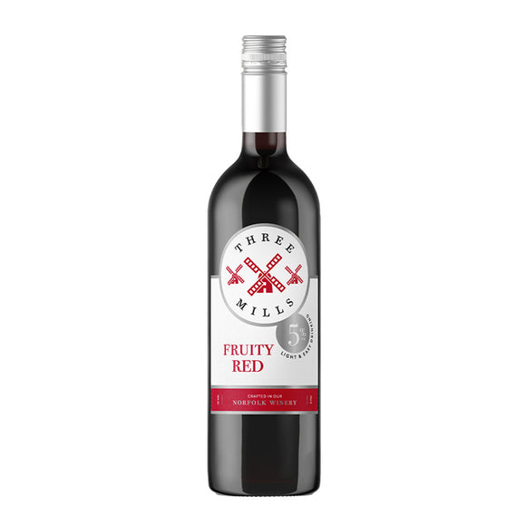 Three Mills 5% ABV British Made Fruity Red Wine 75cl