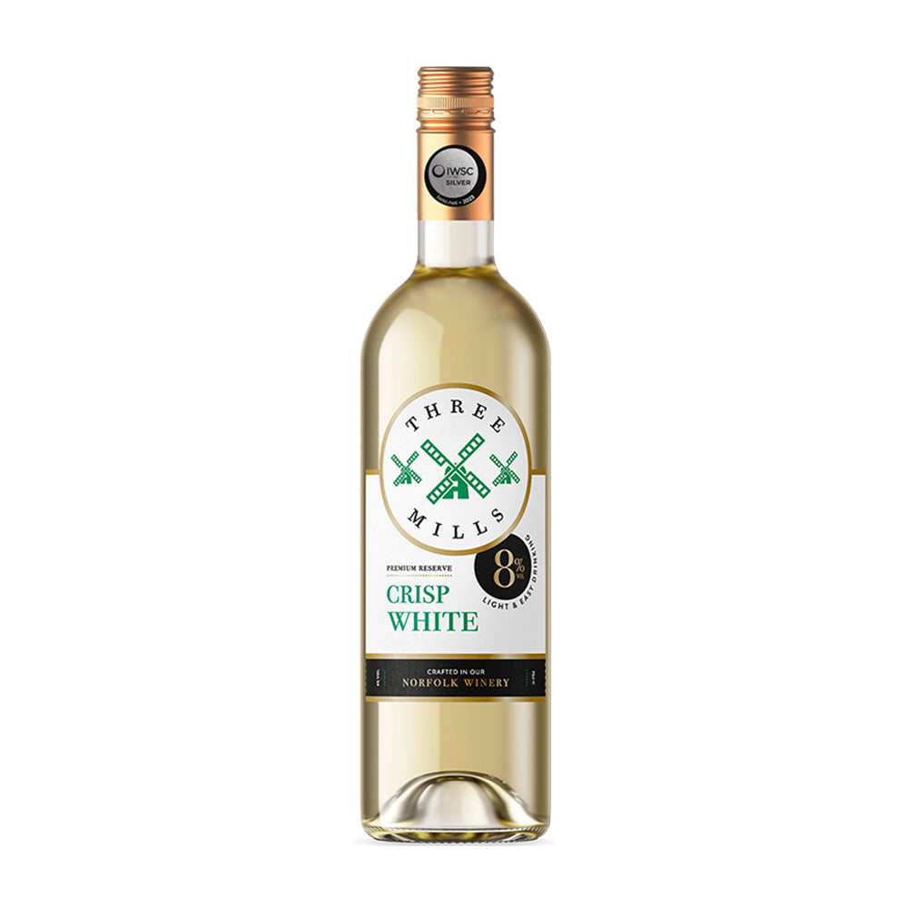 Three Mills 8% ABV Premium Reserve British Made Crisp White Wine 75cl