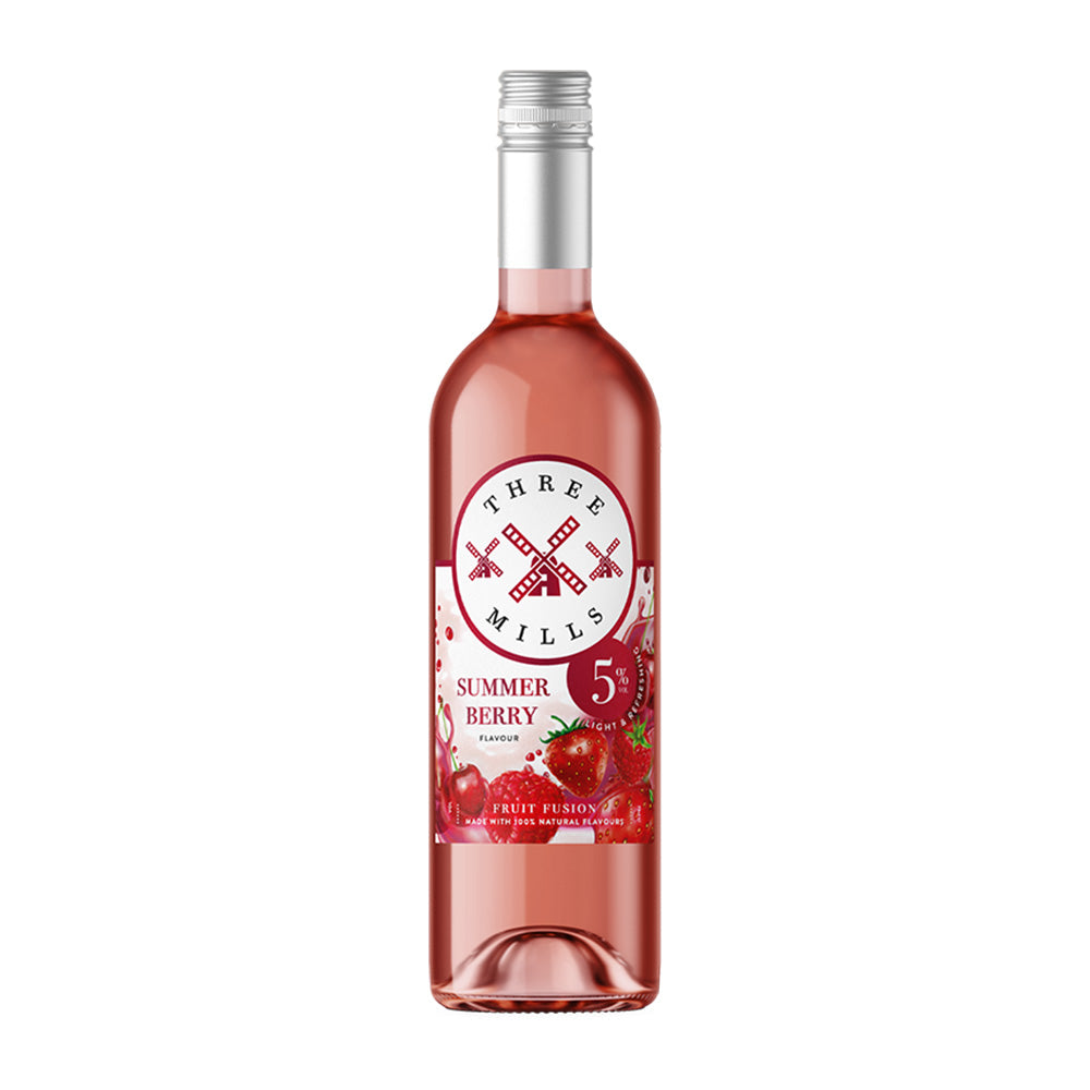 Three Mills  Summer Berry Fruit Fusion 5% ABV British Made Rosé Wine 75cl