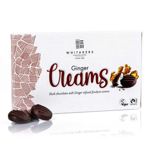 Whitakers Ginger Creams Fairtrade Dark Chocolate, Vegan, 0.15 kg CRE21