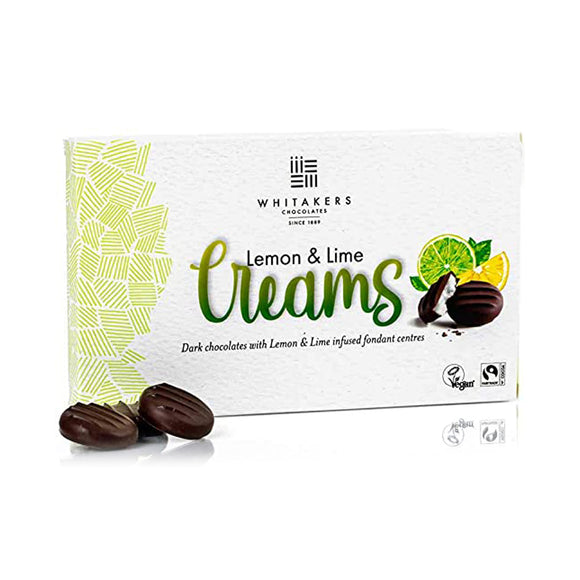 Whitakers Chocolate Dark Chocolate Lemon & Lime Creams 150g – 15 Pieces