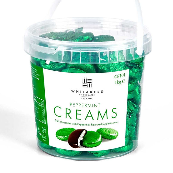 Whitakers Dark Chocolate Mint Fondant Creams - Bulk Tub 1kg / 120 pieces